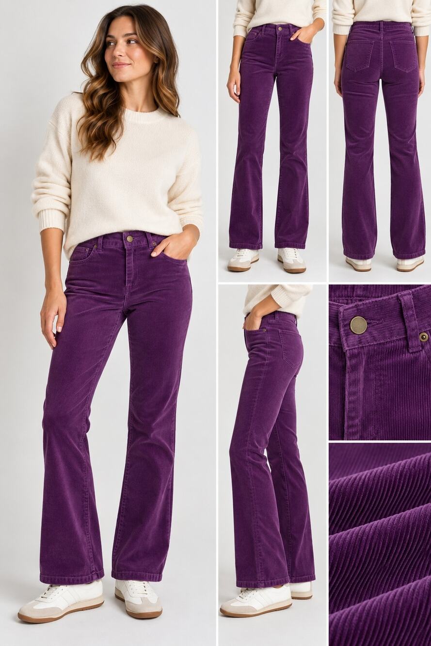Chadwicks Purple Corduroy Pants Women’s 8P Bootcut Stretch